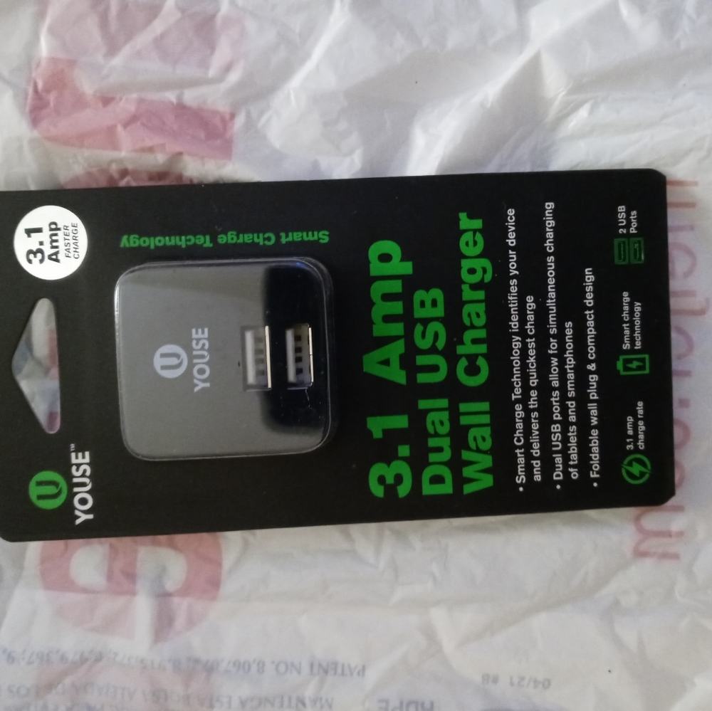 3.1 amp duel usb wall charger